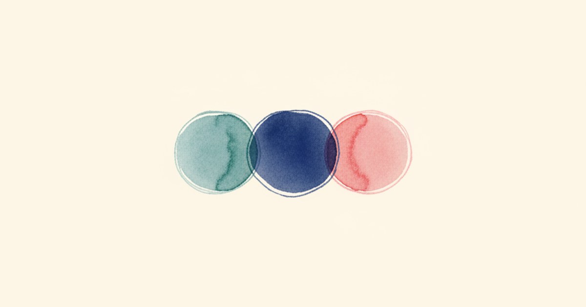 Editorial illustration of three watercolor circles each holding a question mark.