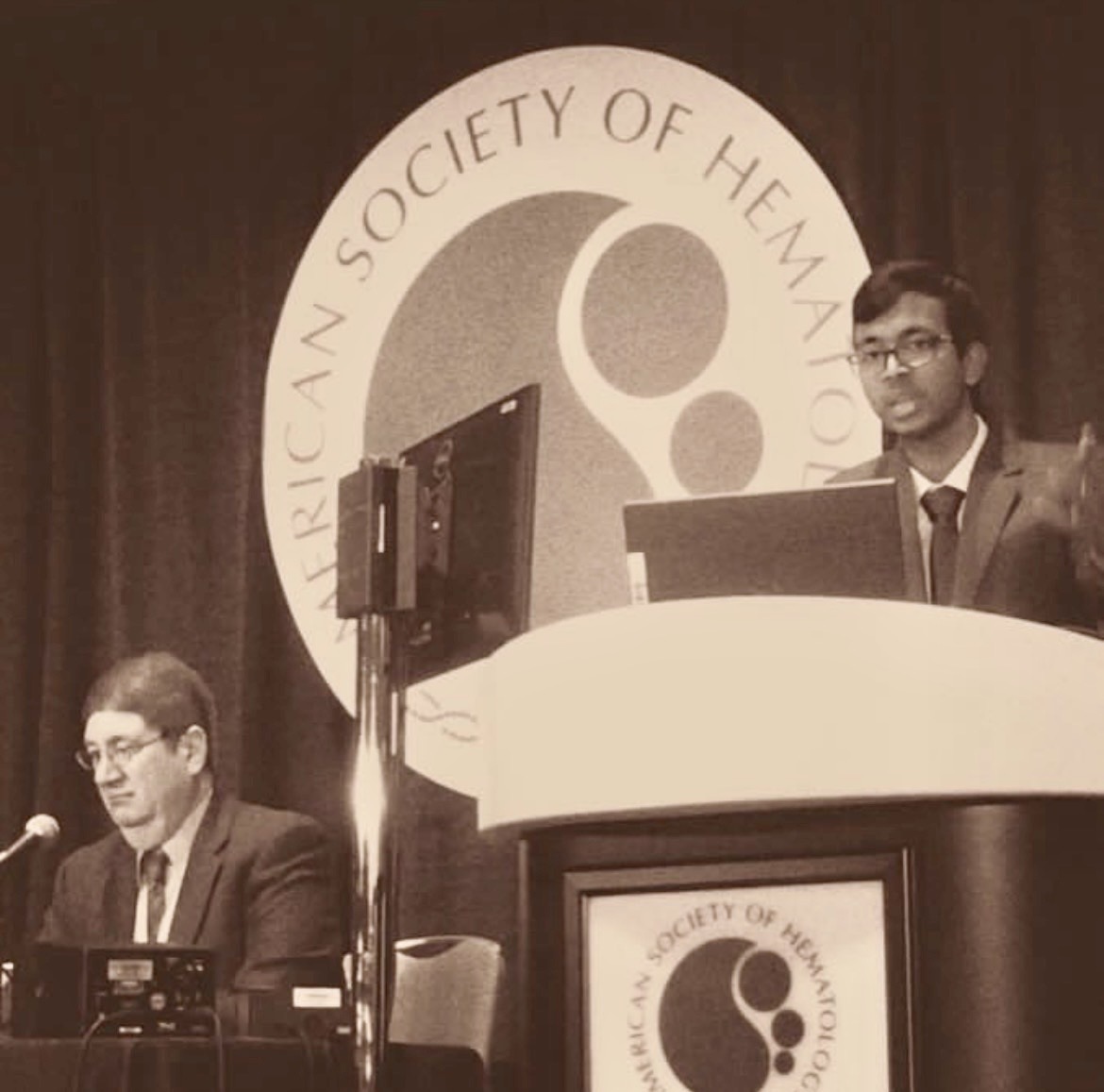 Dr Madhav Danthala presenting research at ASH Annual Meeting 2015